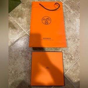 Brand new Hermes store bag and box from a silk scarf